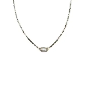 The Luxe Lexi Lock Necklace: Silver Round Box Chain
