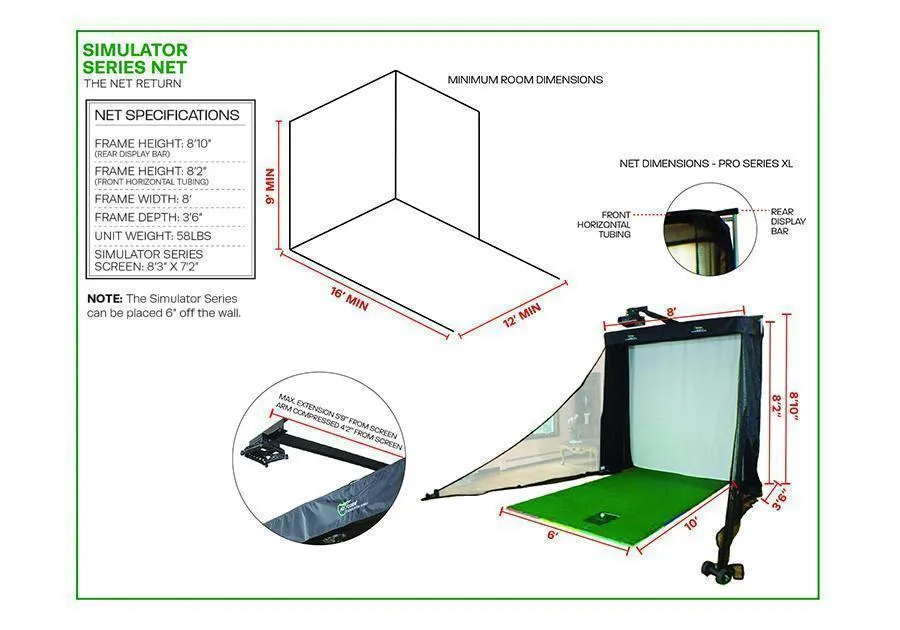 The Net Return Simulator Series Golf Net & Screen
