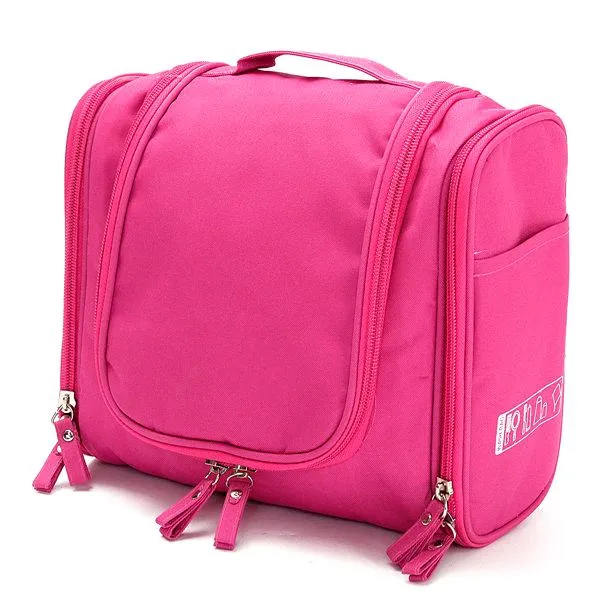 The Ultimate Toiletry & Cosmetics Travel Bag With 3-Compartments & Built-In Hanging Hook