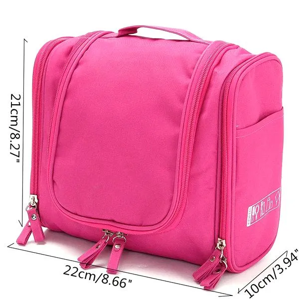 The Ultimate Toiletry & Cosmetics Travel Bag With 3-Compartments & Built-In Hanging Hook