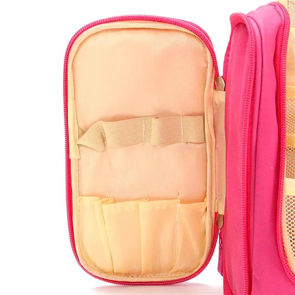 The Ultimate Toiletry & Cosmetics Travel Bag With 3-Compartments & Built-In Hanging Hook