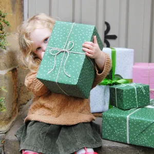 Tiny Trees Green Wrapping Paper Set