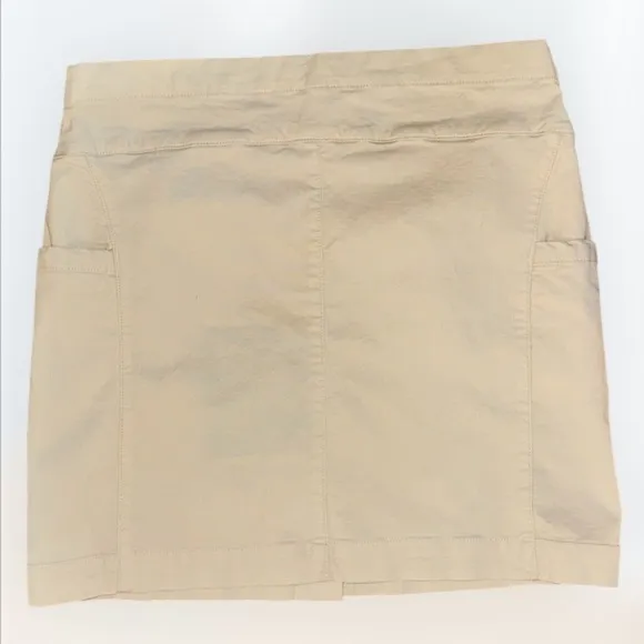 Toad&amp;Co Organic Cotton Spandex Mini Skirt | Front Buttons | Cream | Size 6