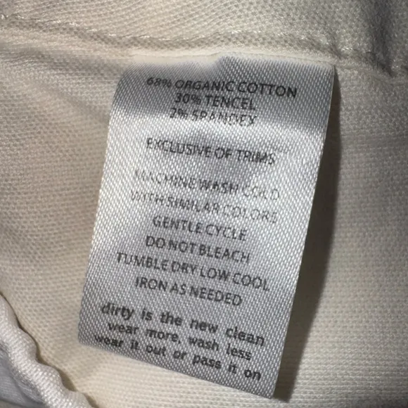Toad&amp;Co Organic Cotton Spandex Mini Skirt | Front Buttons | Cream | Size 6