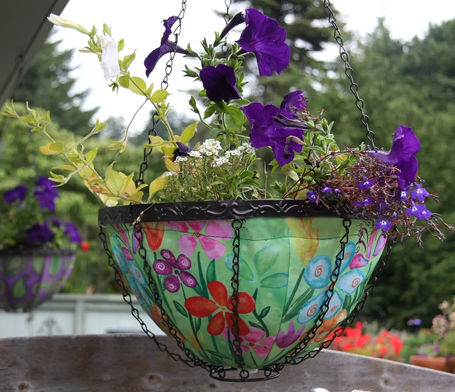 Toland Home Garden 14-Inch Spring Blooms Hanging Art Planter!