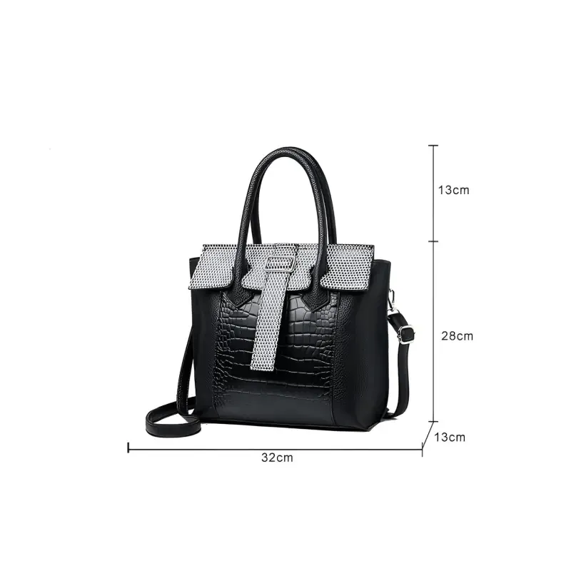 Tote Bag Snake Women's Bag: Stylish PU Crocodile Handbag