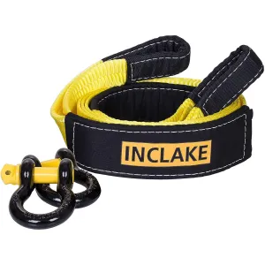 Tow Strap Recovery Kit-3' x 10ft (30,000 lbs. Break Strength)  3/4" D Ring Shackles （62,831 LBS Break Strength）(2pcs.)-Heavy Duty Recovery Kit -Off Road Towing Accessory for Jeeps & Trucks