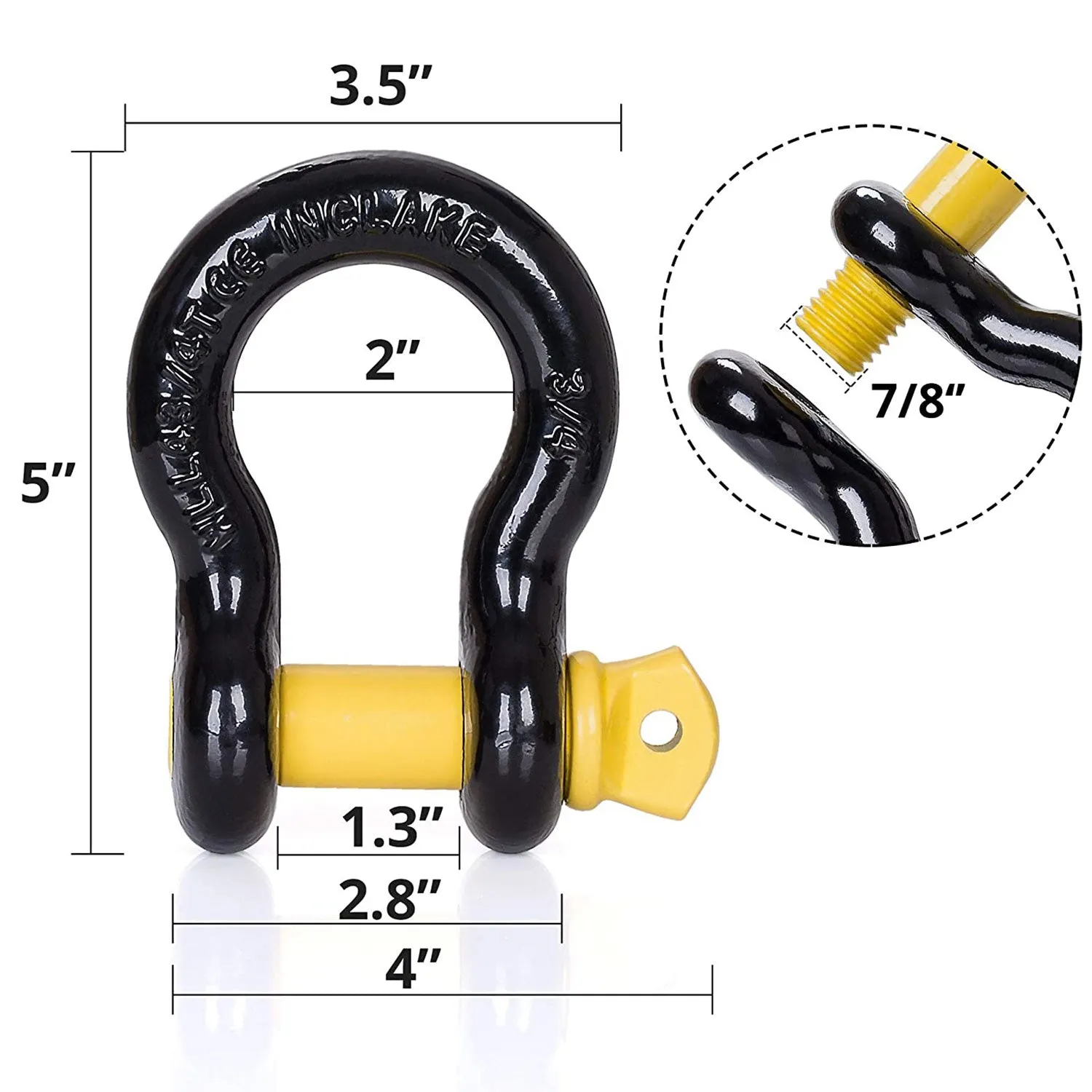 Tow Strap Recovery Kit-3' x 10ft (30,000 lbs. Break Strength)  3/4" D Ring Shackles （62,831 LBS Break Strength）(2pcs.)-Heavy Duty Recovery Kit -Off Road Towing Accessory for Jeeps & Trucks