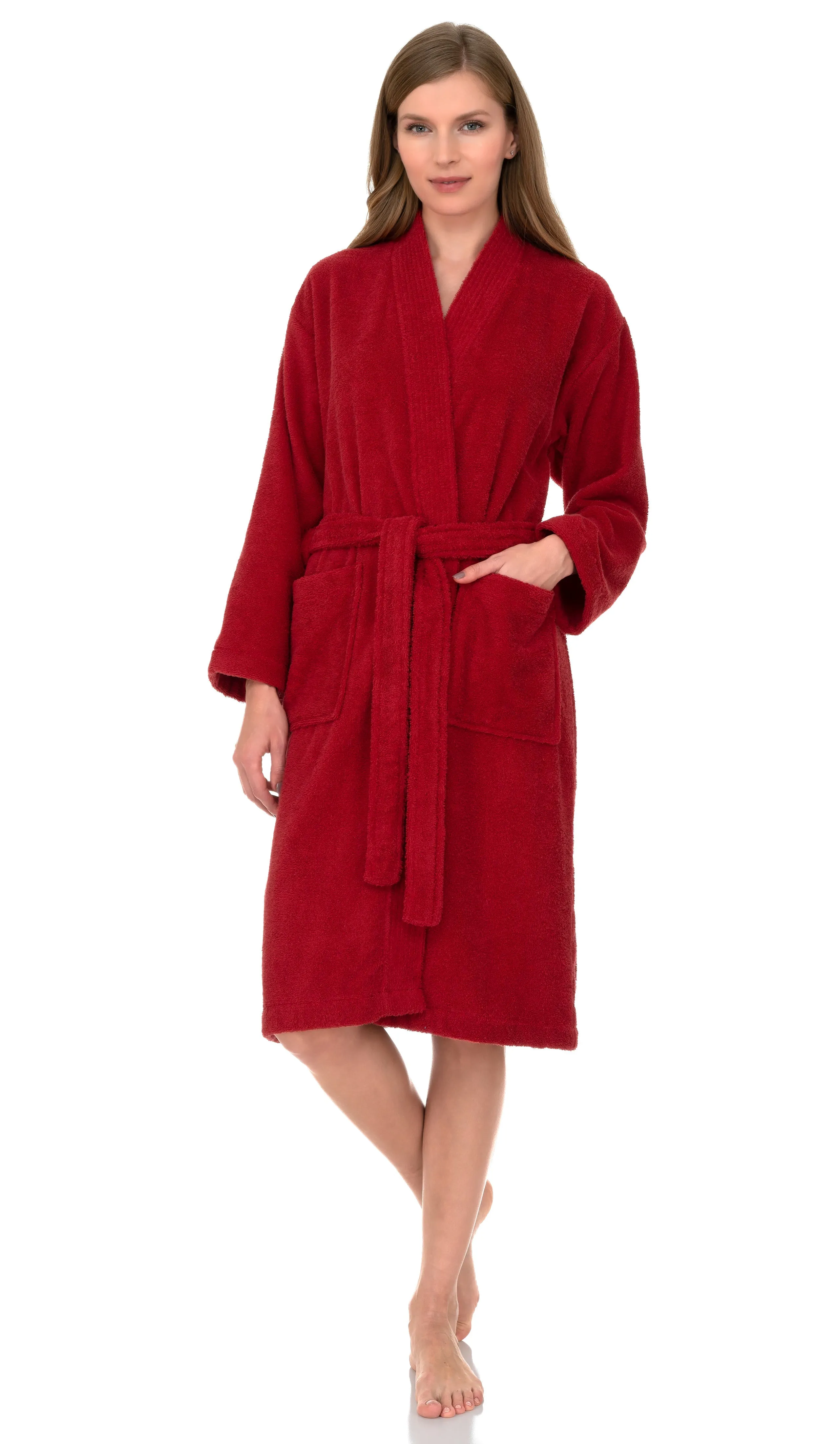 TowelSelections Women's Kimono Robe 100% Cotton Soft Terry Bathrobe