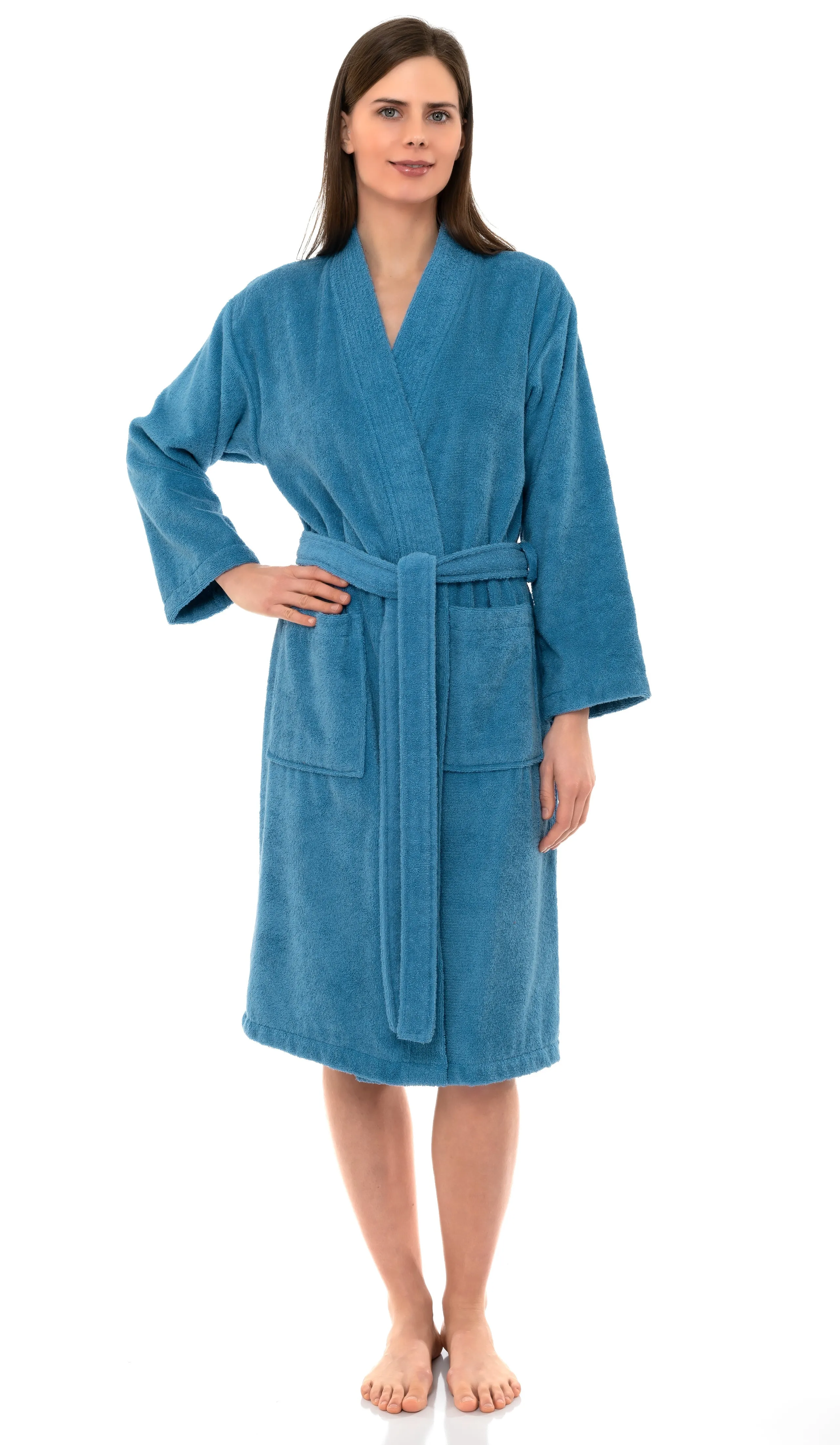 TowelSelections Women's Kimono Robe 100% Cotton Soft Terry Bathrobe