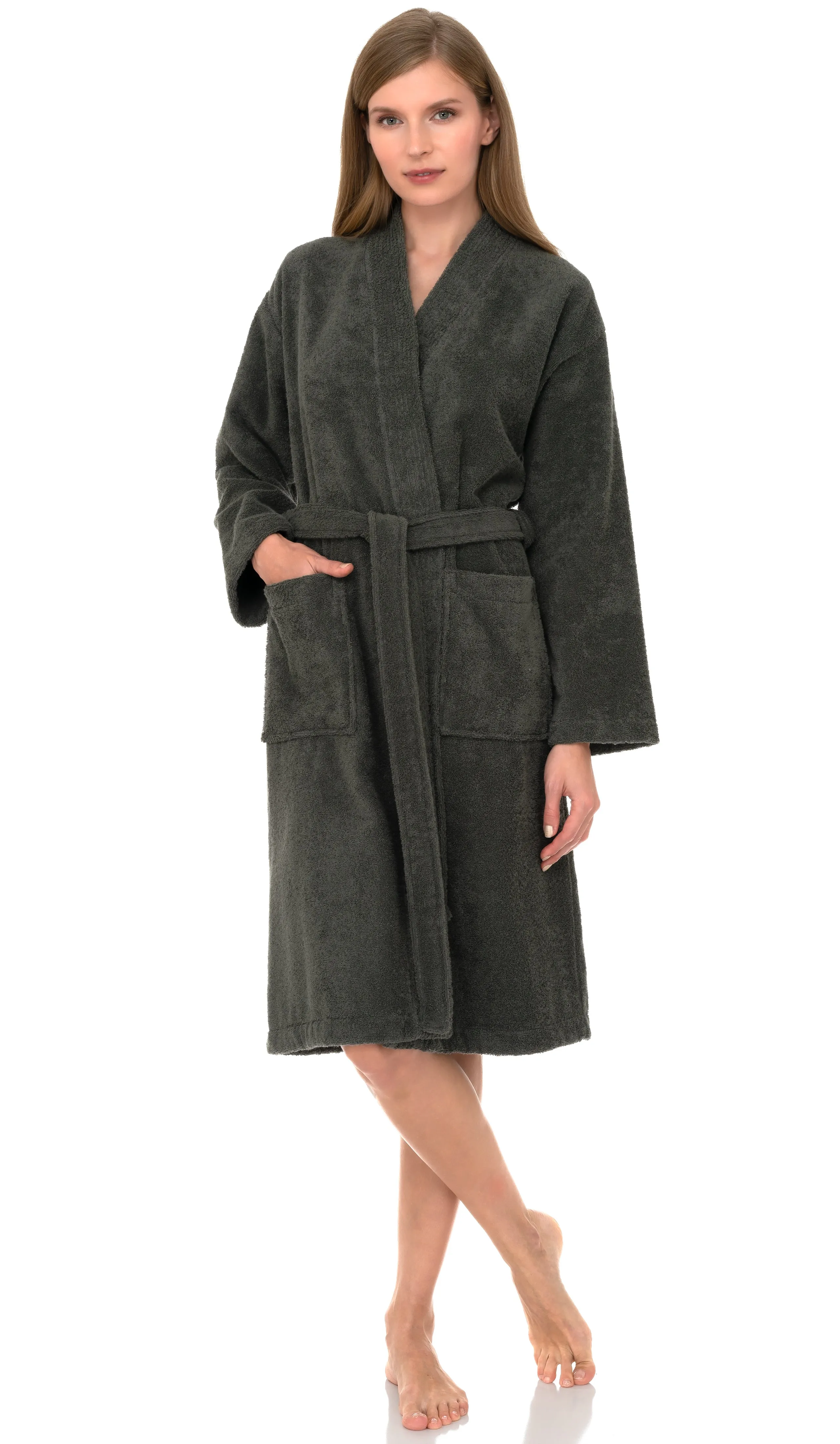 TowelSelections Women's Kimono Robe 100% Cotton Soft Terry Bathrobe