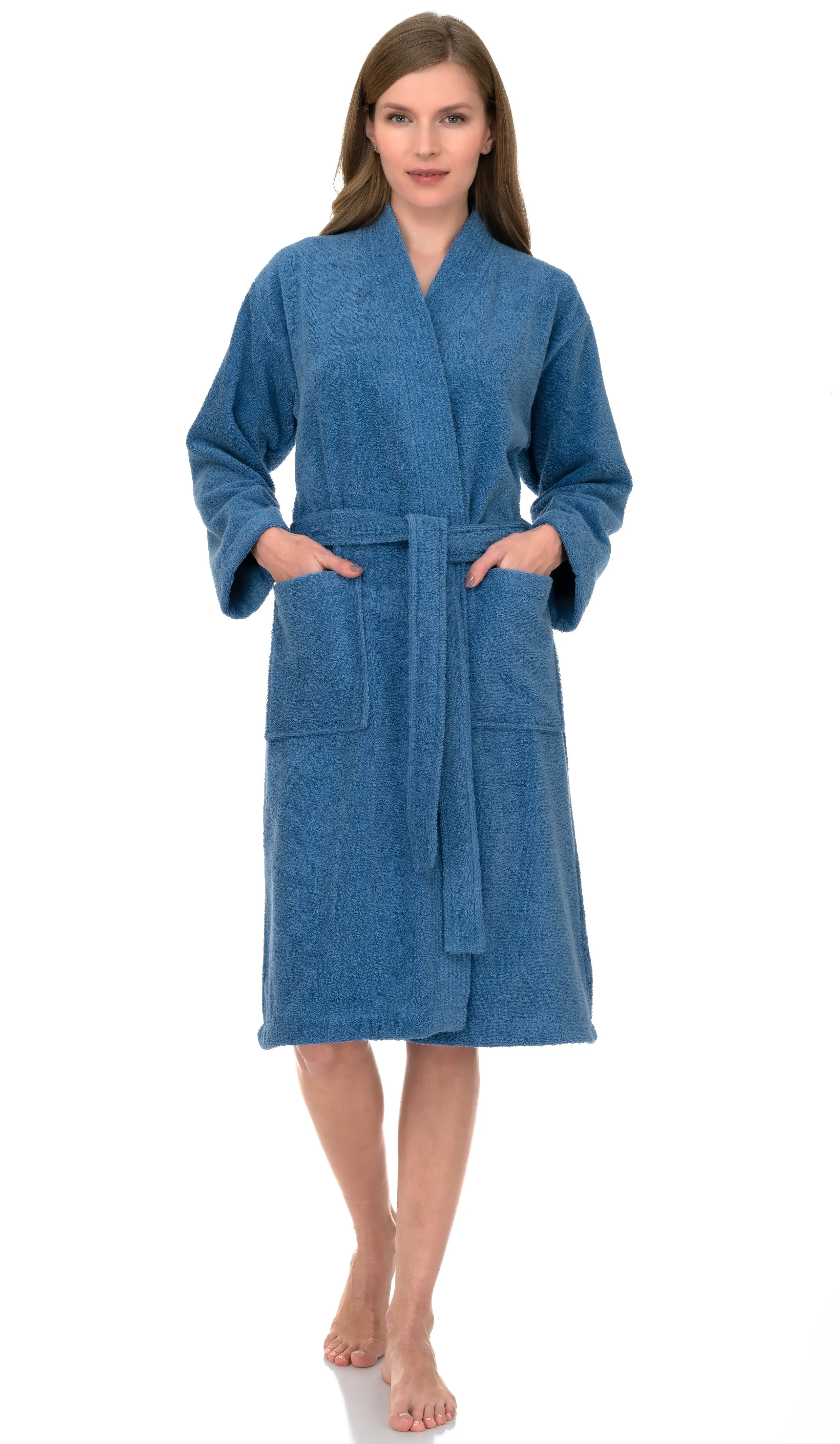 TowelSelections Women's Kimono Robe 100% Cotton Soft Terry Bathrobe