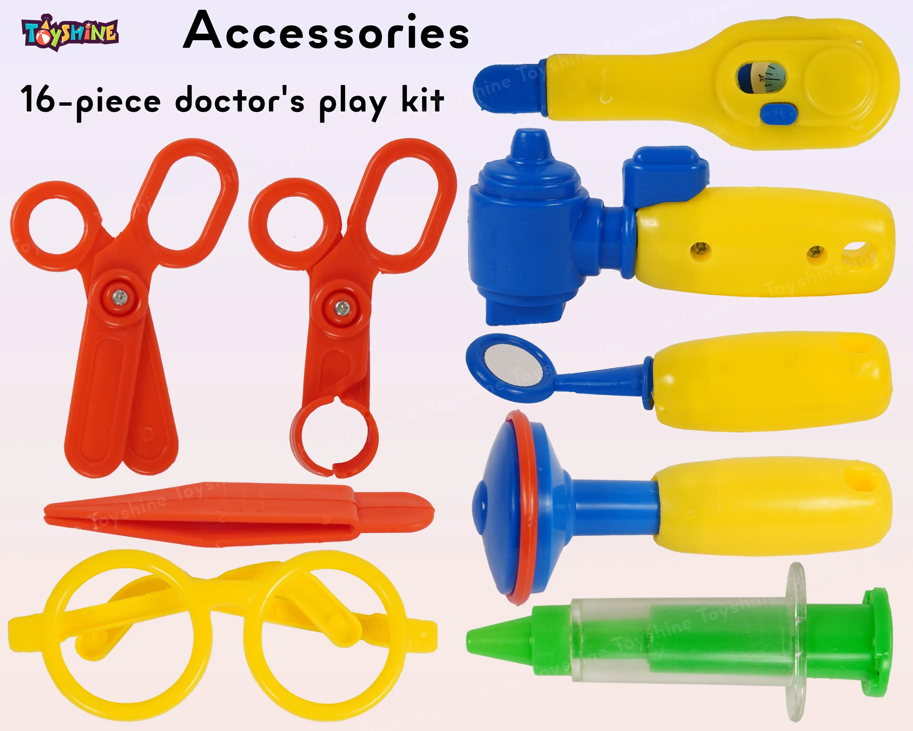 Toyshine 2 in 1 Doctor Vehicle Mini Bus Baby Ride on Cum Doctor Play 16 pc Set for Kids Age 3  