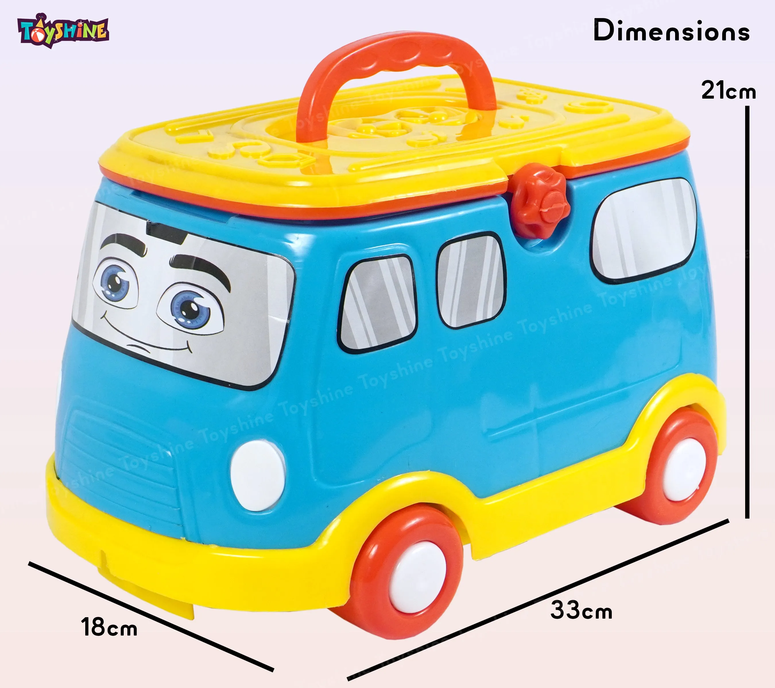 Toyshine 2 in 1 Doctor Vehicle Mini Bus Baby Ride on Cum Doctor Play 16 pc Set for Kids Age 3  