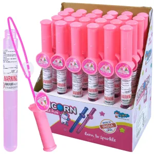 Toyshine 24 Pack Bubble Wands (12 inches) for Children Party Favors Birthday Return Gift for Boys Girls 3  (Pink)