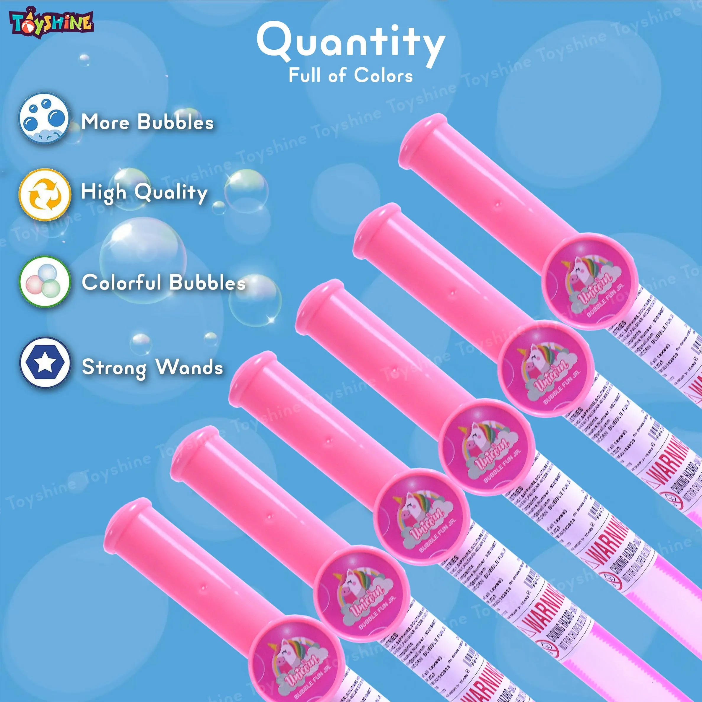 Toyshine 24 Pack Bubble Wands (12 inches) for Children Party Favors Birthday Return Gift for Boys Girls 3  (Pink)