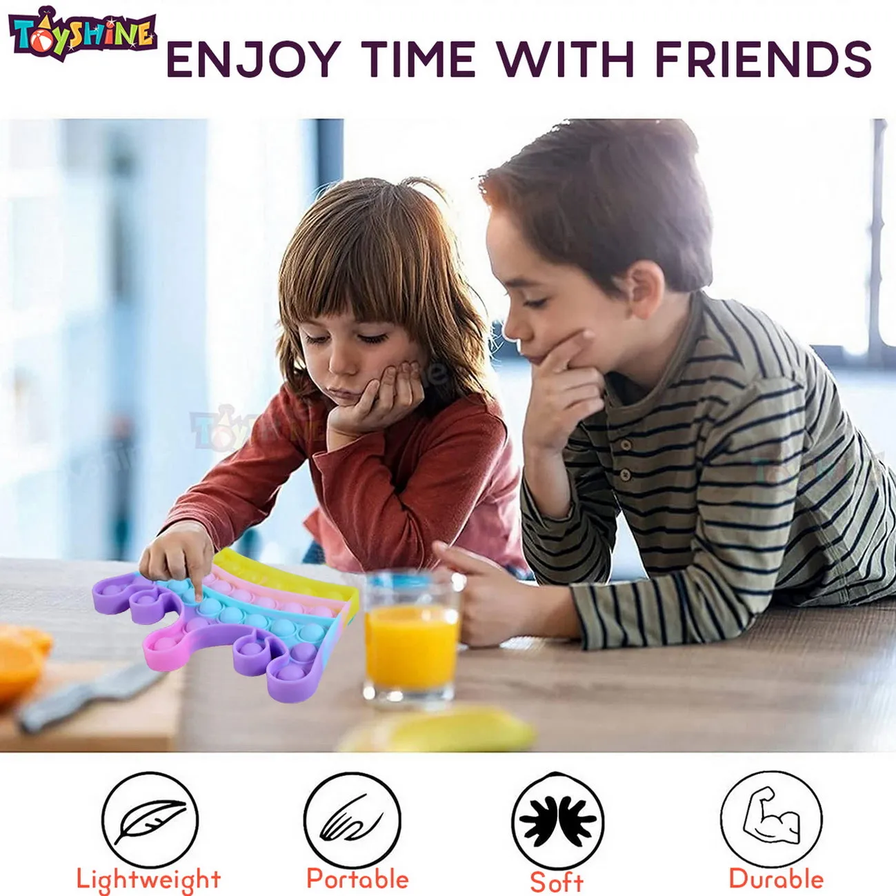 Toyshine Pack of 1- CrownDesign - Fidget Popping Sounds Toy, Pop Bubble, BPA Free Silicone, Push Bubbles Toy for Autism Stress Reliever, Sensory Toy Pop It Toy