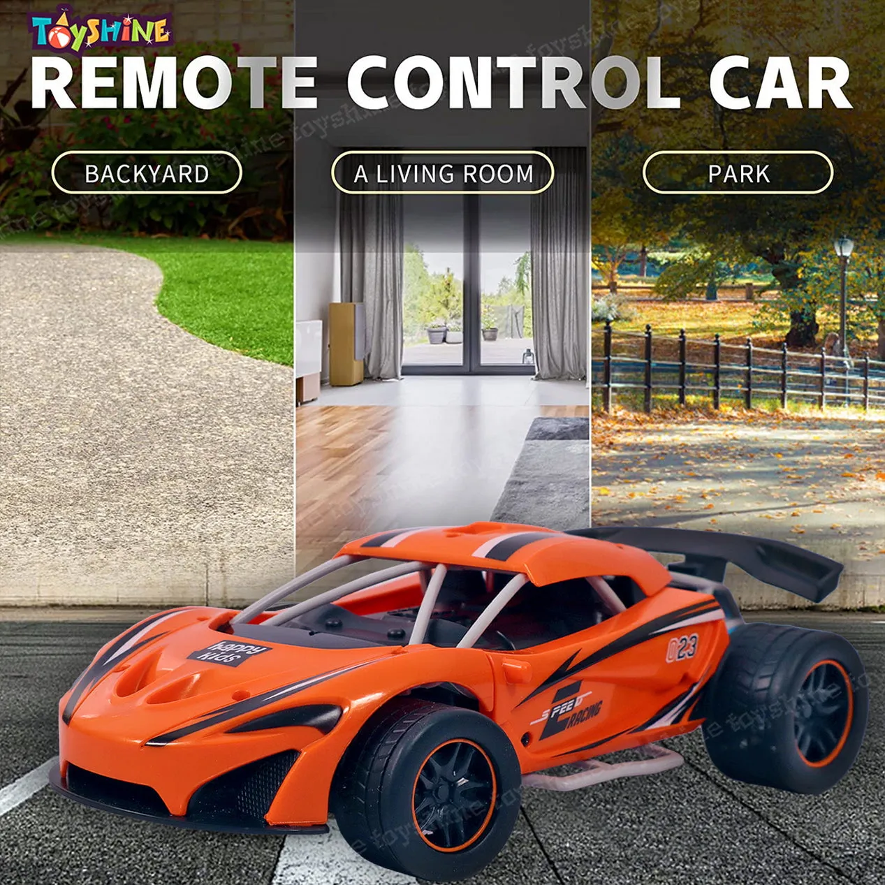 Toyshine Rechageable Hero Smoke Mist Spray Racing Runner Car Toys 2.4 GHz with LED Light and Sound Electric Toy for Kids- Orange