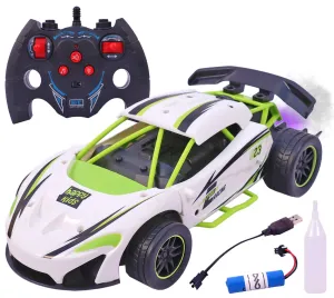 Toyshine Rechageable Hero Smoke Mist Spray Racing Runner Car Toys 2.4 GHz with LED Light and Sound Electric Toy for Kids