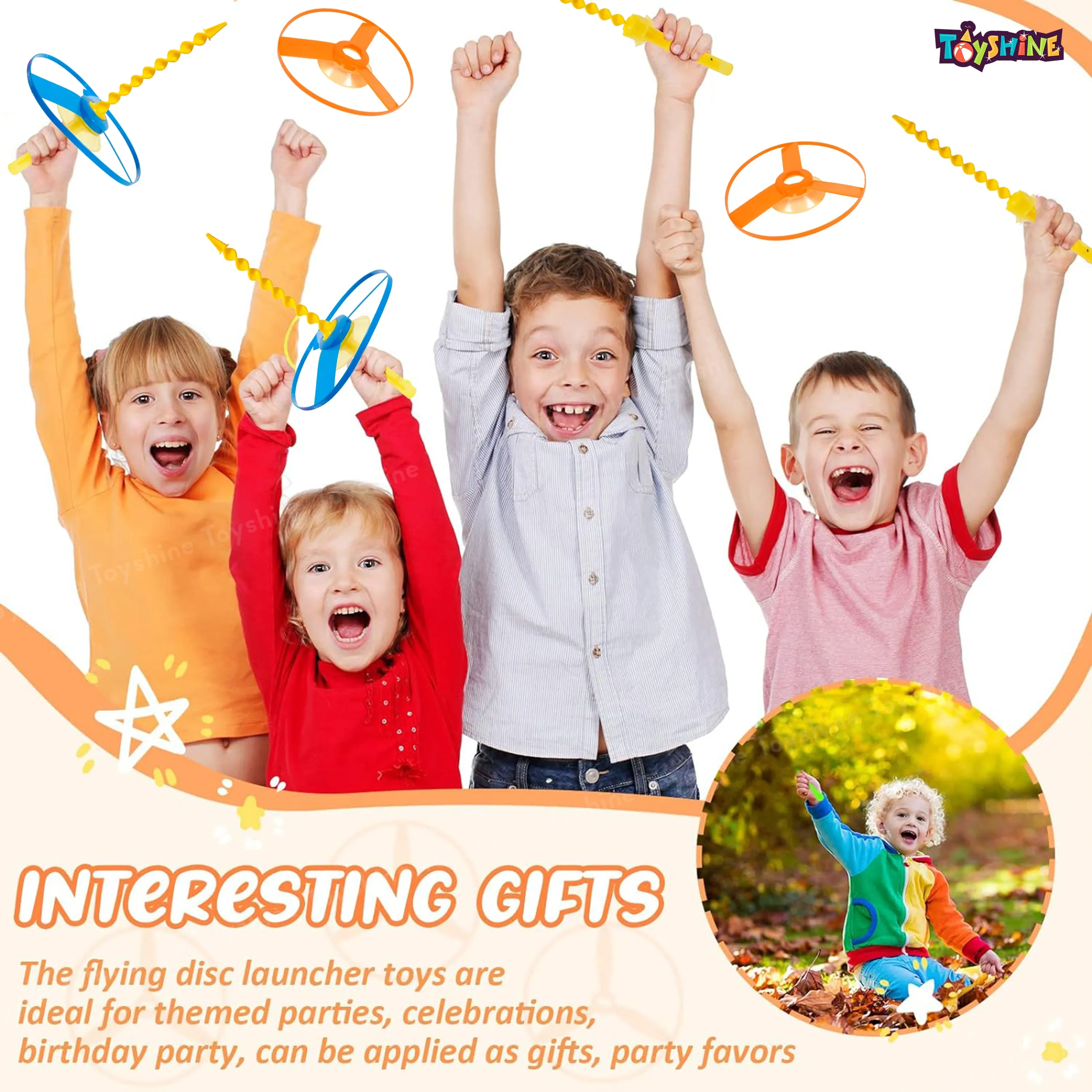Toyshine Twisty Pull String Flying Saucer Fly and Catch Helicopter Toy Flies Upto 50 ft Outdoor and Indoor Play for Age 3 