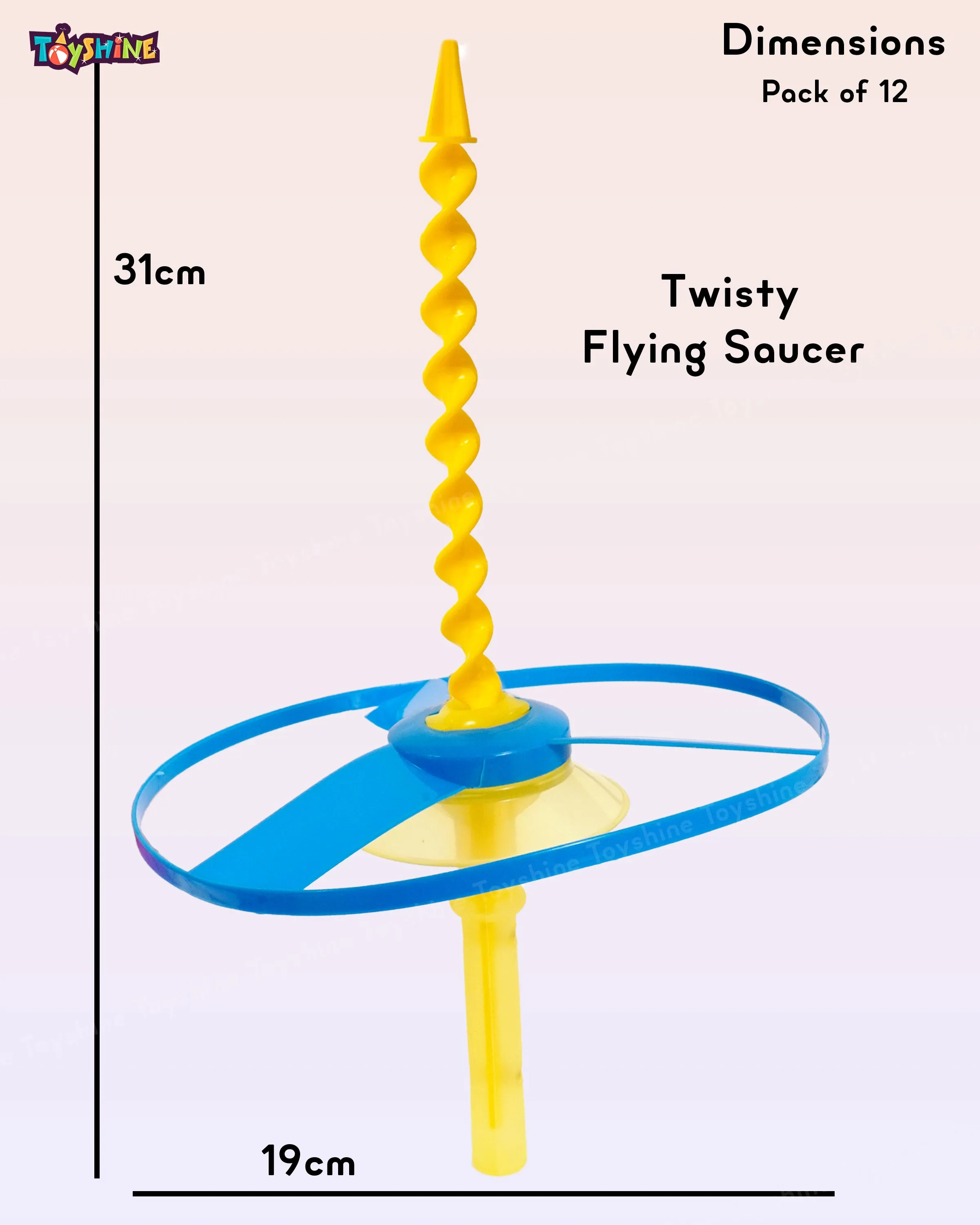 Toyshine Twisty Pull String Flying Saucer Fly and Catch Helicopter Toy Flies Upto 50 ft Outdoor and Indoor Play for Age 3 