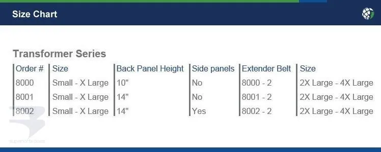 Transformer Universal Back Brace - 8002 Series