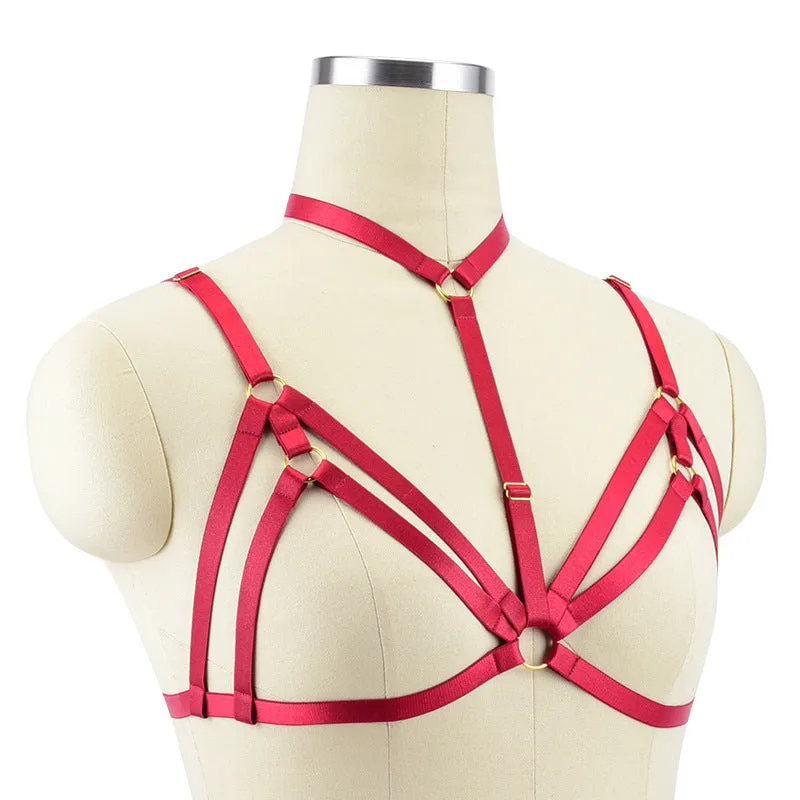 Trendy Elastic Band Restraint Cage Strap Hollow Garter Belt