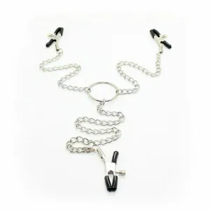 Triple Clamp-Nipple & Clitoral Clamps with Chain