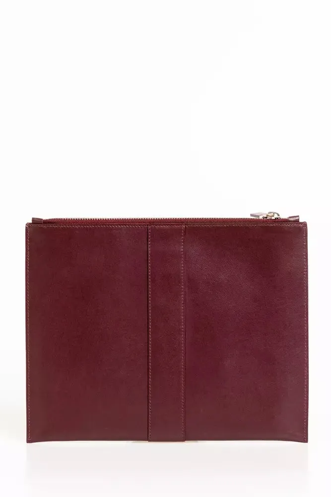 Trussardi Brown Leather Men Clutch
