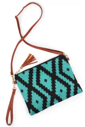 Turquoise Aztec Crossbody/Clutch
