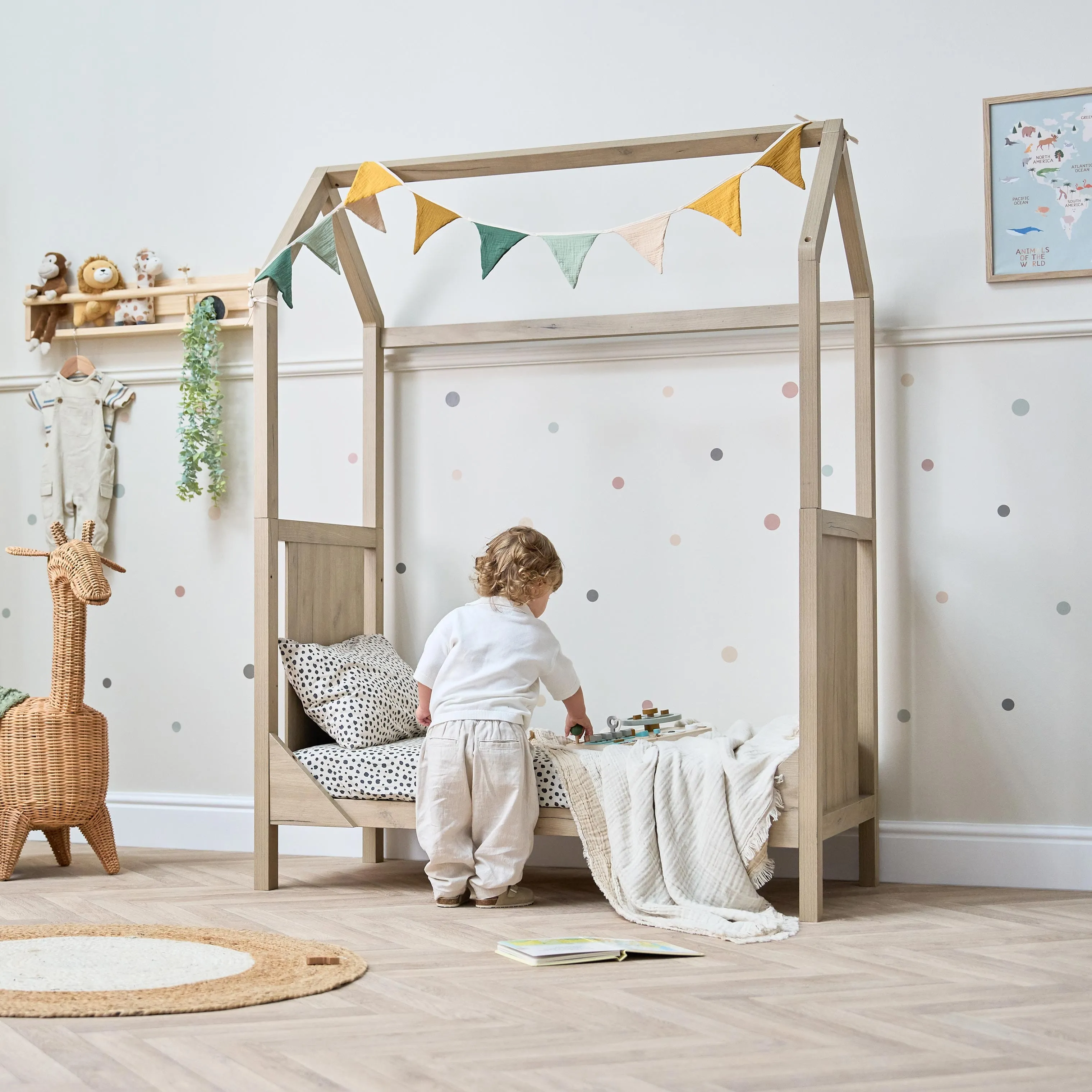 Tutti Bambini Casa 3in1 Mini House Cot Bed (120 x 60cm) - Harvest Oak