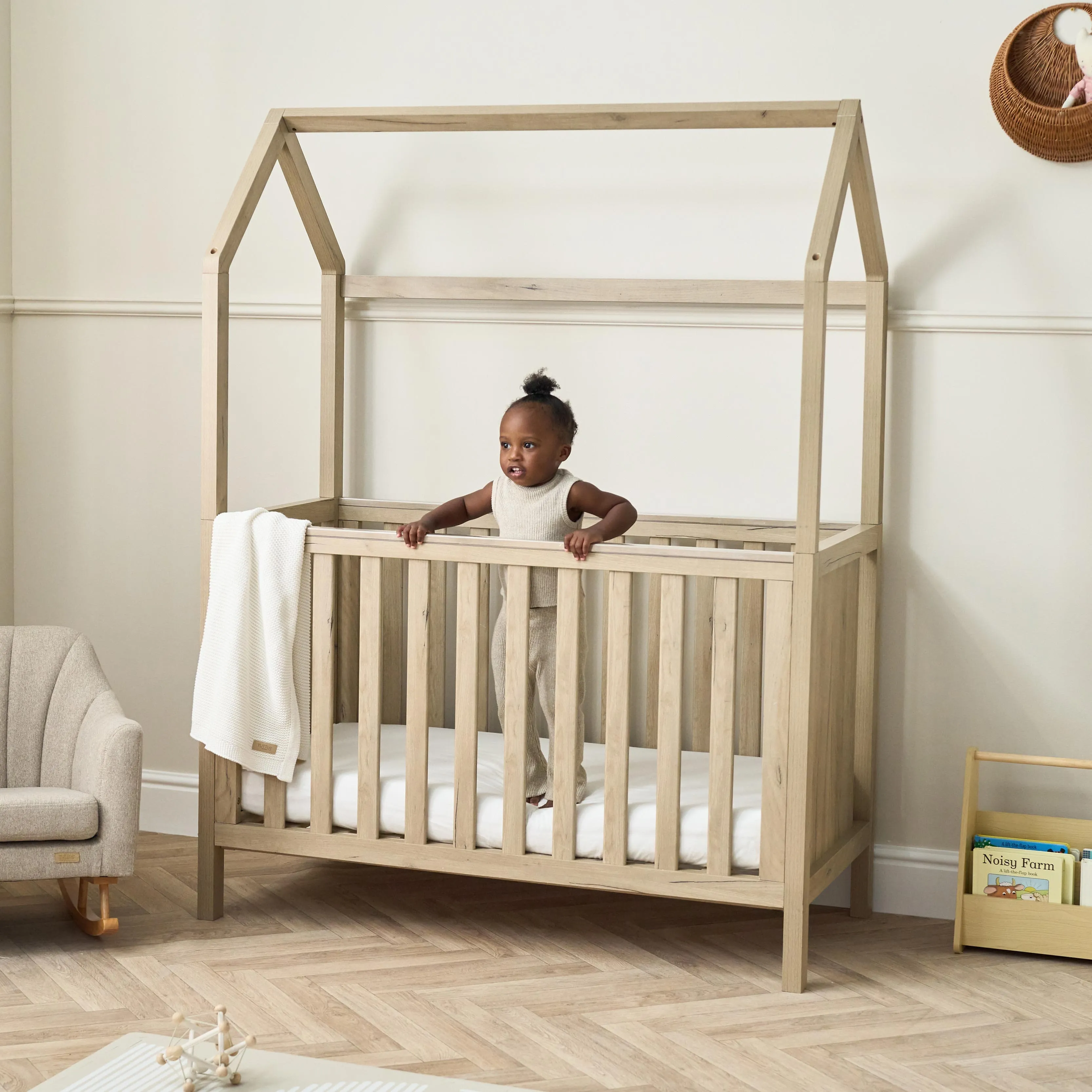 Tutti Bambini Casa 3in1 Mini House Cot Bed (120 x 60cm) - Harvest Oak