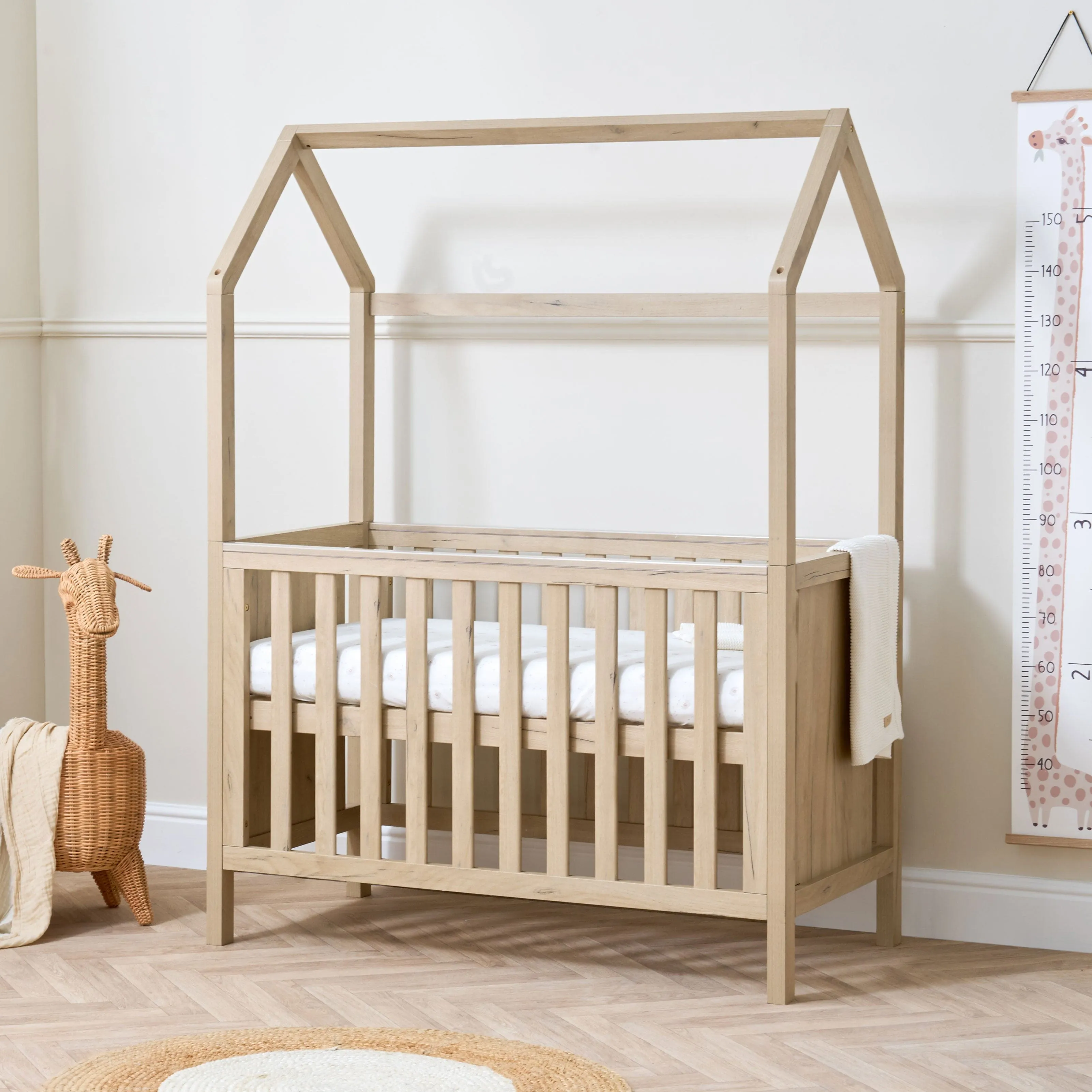 Tutti Bambini Casa 3in1 Mini House Cot Bed (120 x 60cm) - Harvest Oak