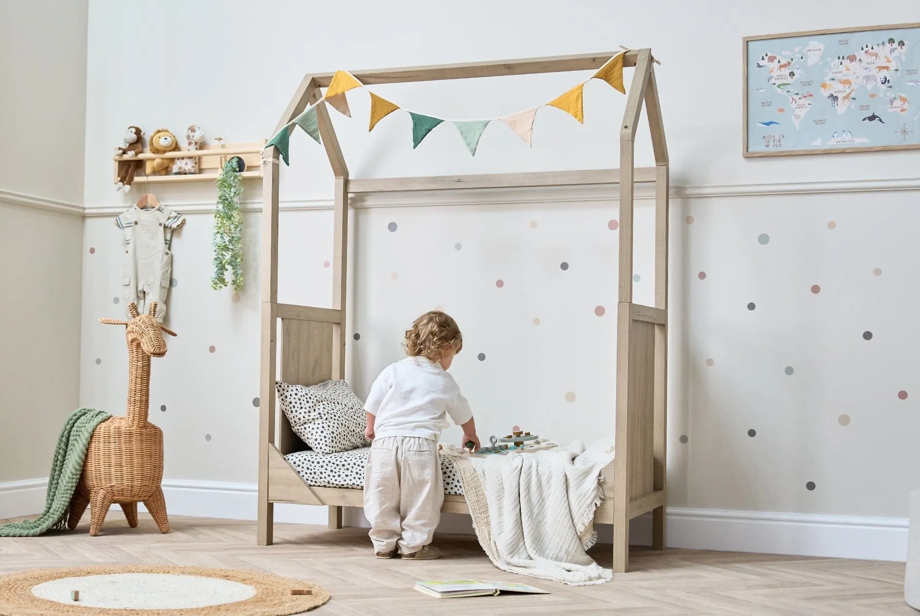 Tutti Bambini Casa 3in1 Mini House Cot Bed (120 x 60cm) - Harvest Oak