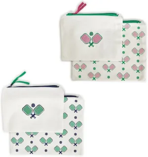 Two's Company Pickleball Assorted 2 Colors Multipurpose Pouches, 2 Styles per Set