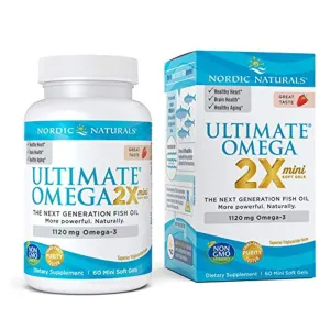 Ultimate Omega 2X Mini, Strawberry Flavor - 1120 Mg Omega-3-60 Mini Soft Gels
