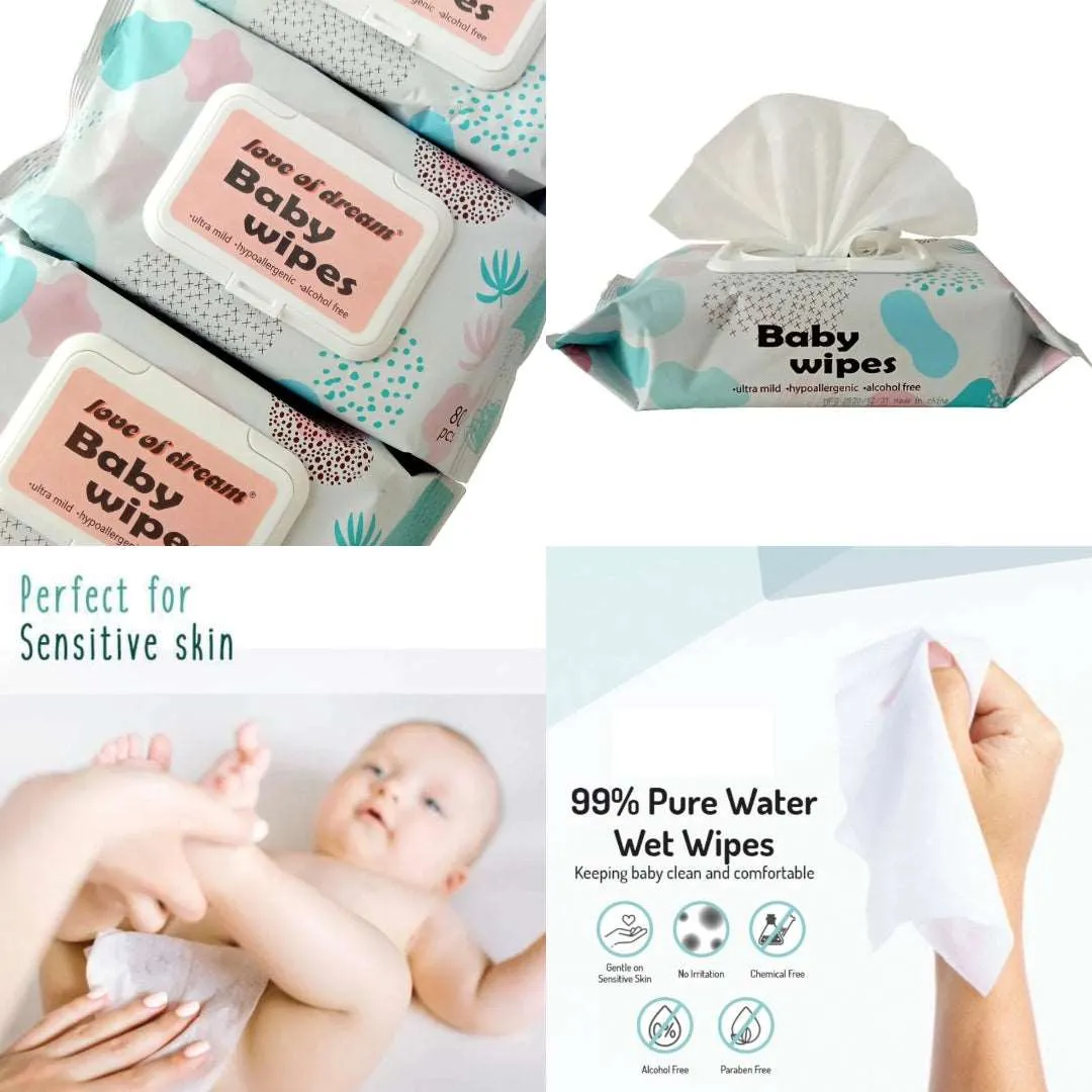 Ultra-Sensitive 99% Water Baby Wet Wipes - Large Size