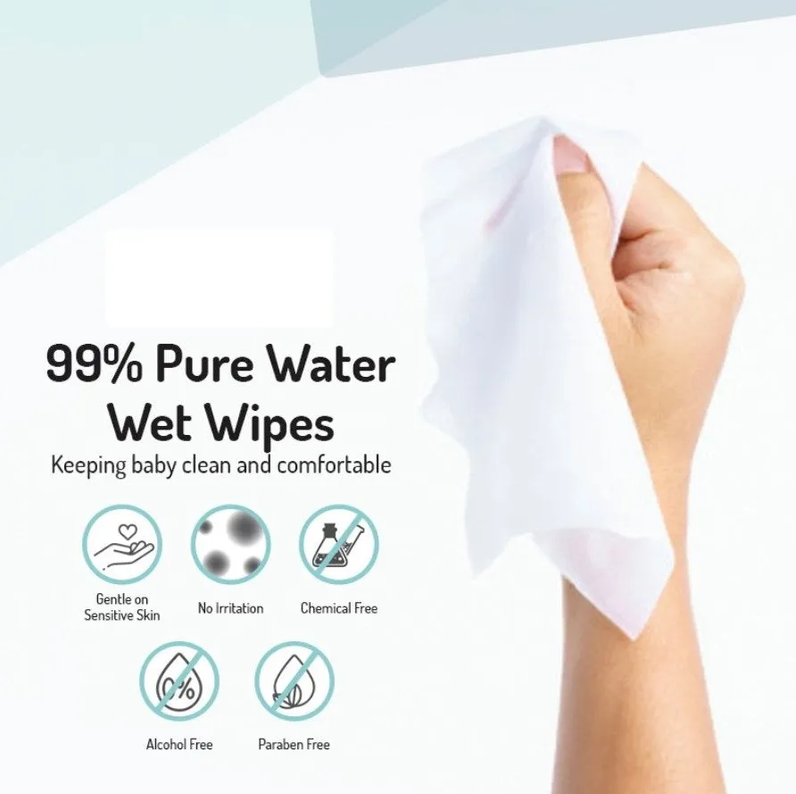 Ultra-Sensitive 99% Water Baby Wet Wipes - Large Size