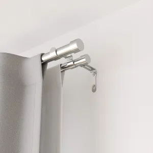 Umbra Cappa Double Set for Window Drapery in Satin Nickel– Extends from 36 to 66 Inches and Includes 2 Adjustable Curtain Rods, Matching Finials, Brackets & Hardware, 67.63 x 5.5 x 2.88, Nickel/Steel