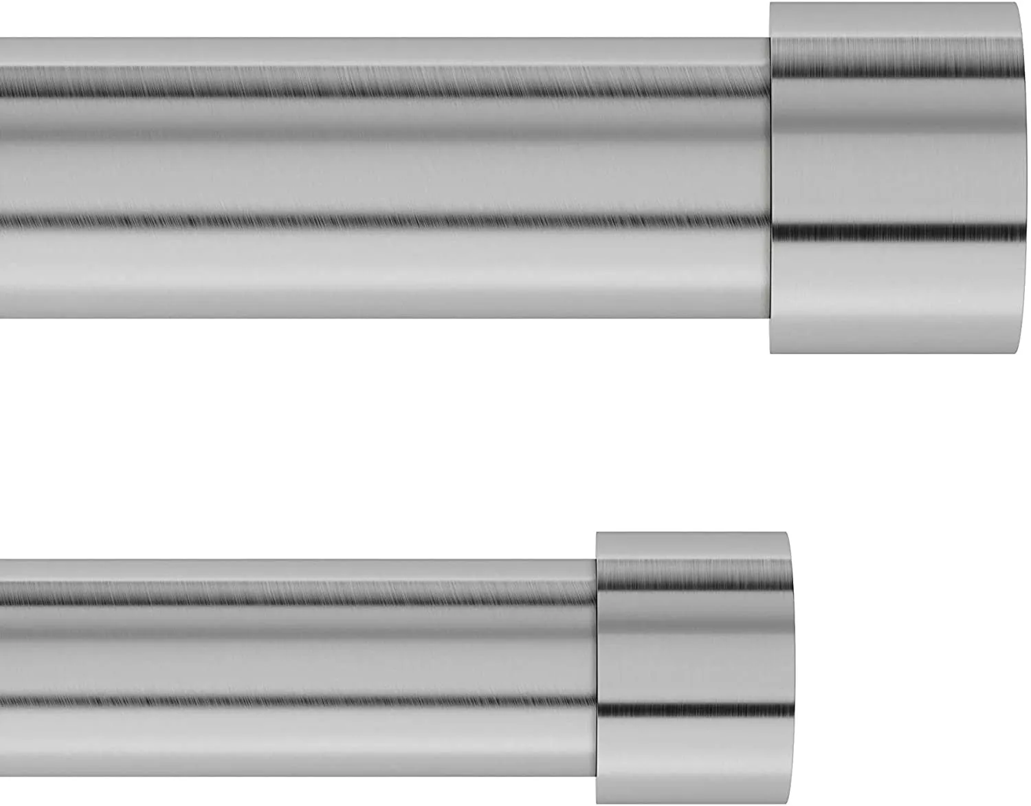Umbra Cappa Double Set for Window Drapery in Satin Nickel– Extends from 36 to 66 Inches and Includes 2 Adjustable Curtain Rods, Matching Finials, Brackets & Hardware, 67.63 x 5.5 x 2.88, Nickel/Steel