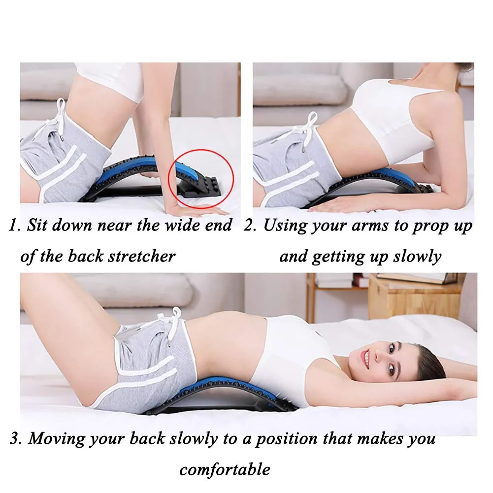 UniForU Back Stretcher Lumbar Stretcher Multi-Level Lumbar Stretching Device with Accupressure Points