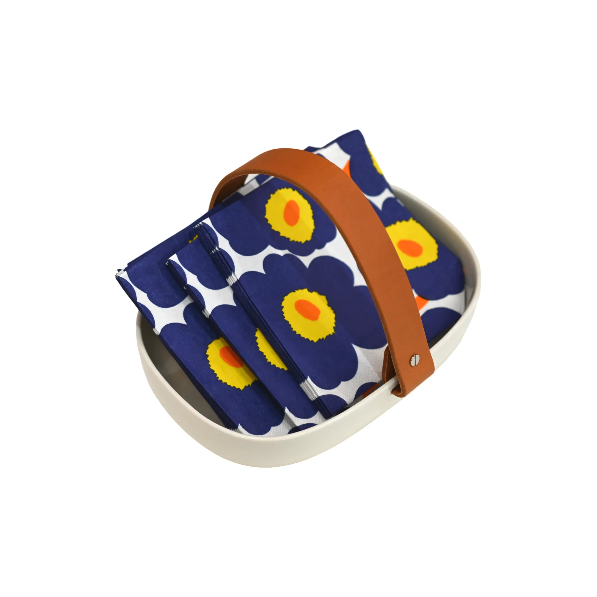 Unikko Navy/Yellow/Orange Cocktail Napkins