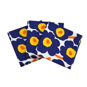 Unikko Navy/Yellow/Orange Cocktail Napkins