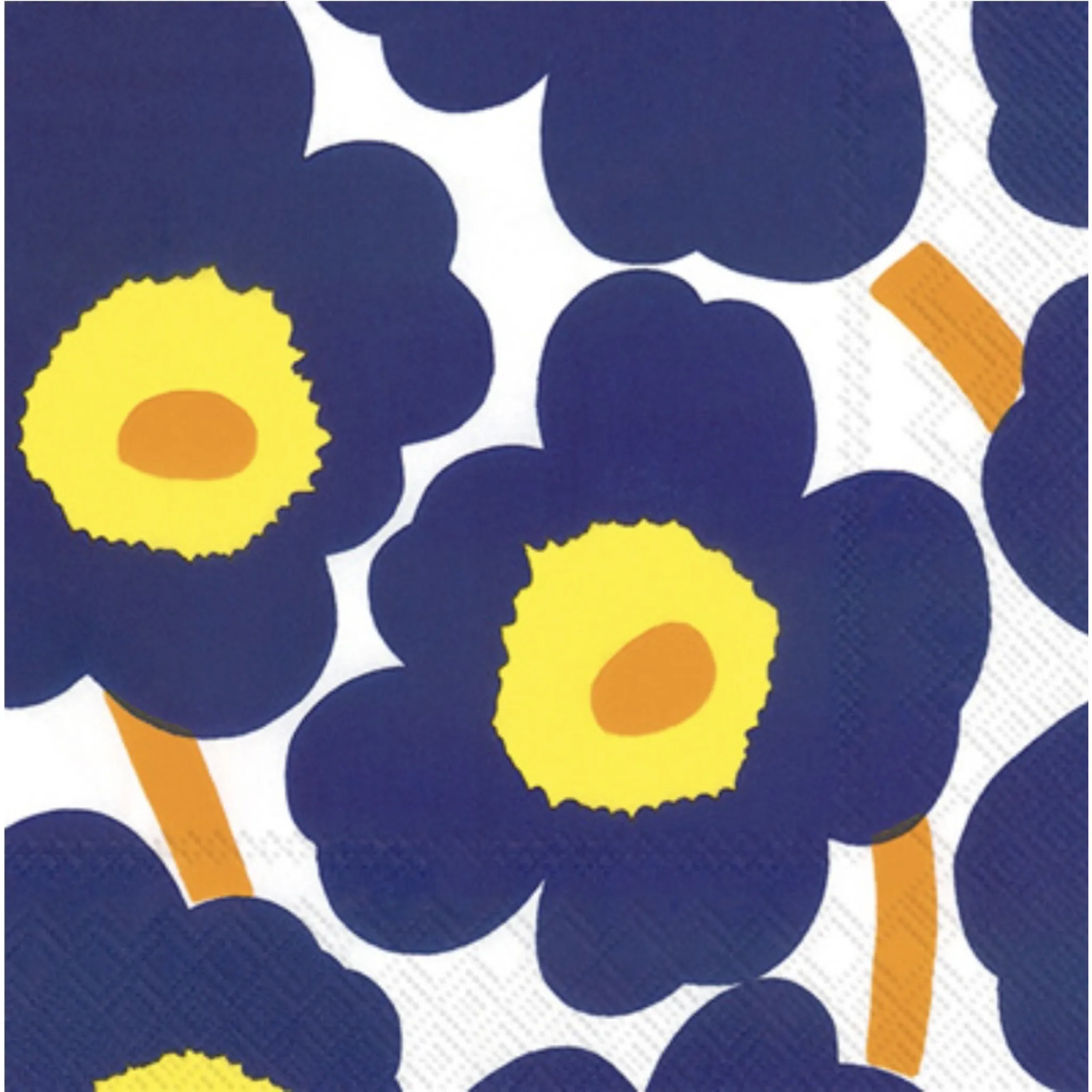 Unikko Navy/Yellow/Orange Cocktail Napkins