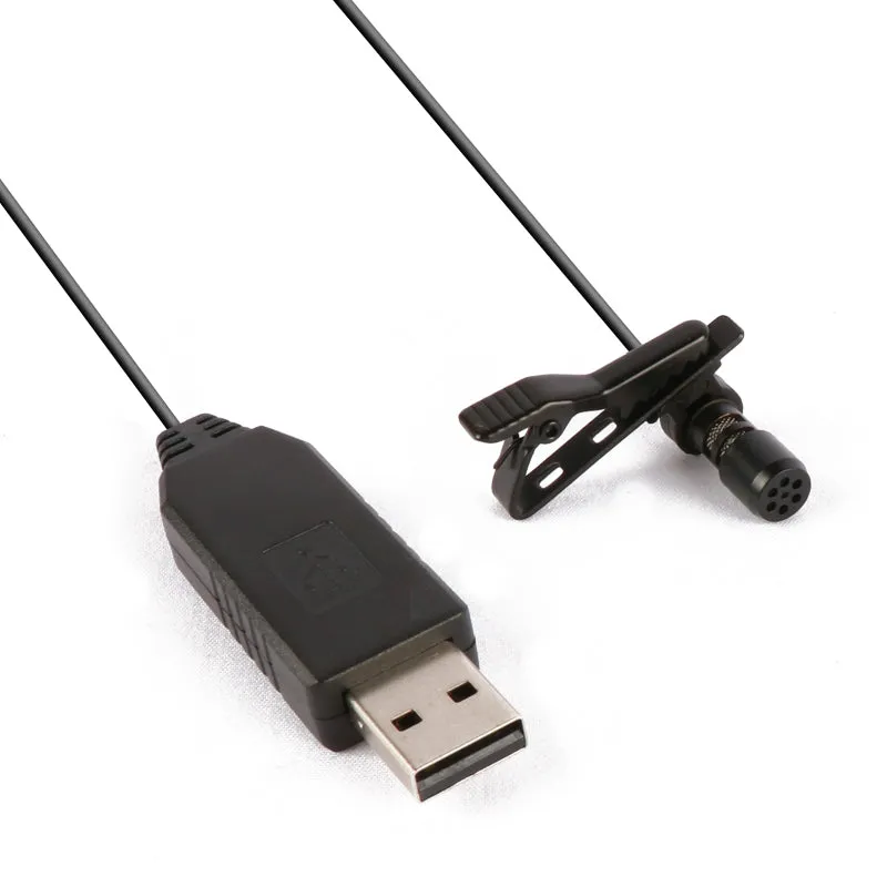 USB 2.0 (Type A) Lavalier Clip On Omni & Uni-Directional Microphone For PC, Laptop, MacBook