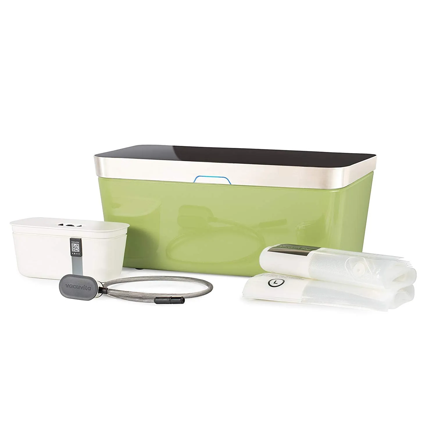 Vacuvita One Touch Vacuum Storage System, Resealable and Reusable Vacuum Sealer - Green