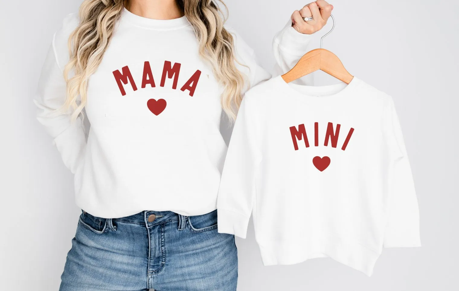 Valentines Matching Mini & Mama Mummy Personalised Jumpers design 17  - Various Colours