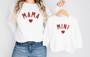 Valentines Matching Mini & Mama Mummy Personalised Jumpers design 17  - Various Colours