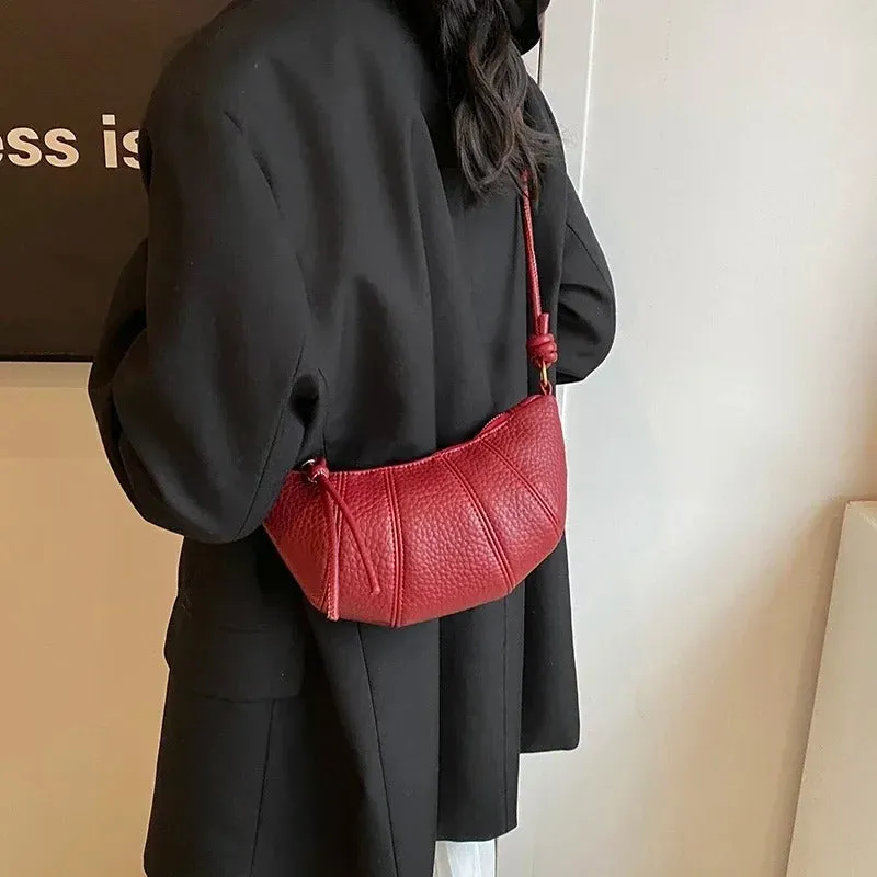 Vegan Leather Croissant Crossbody