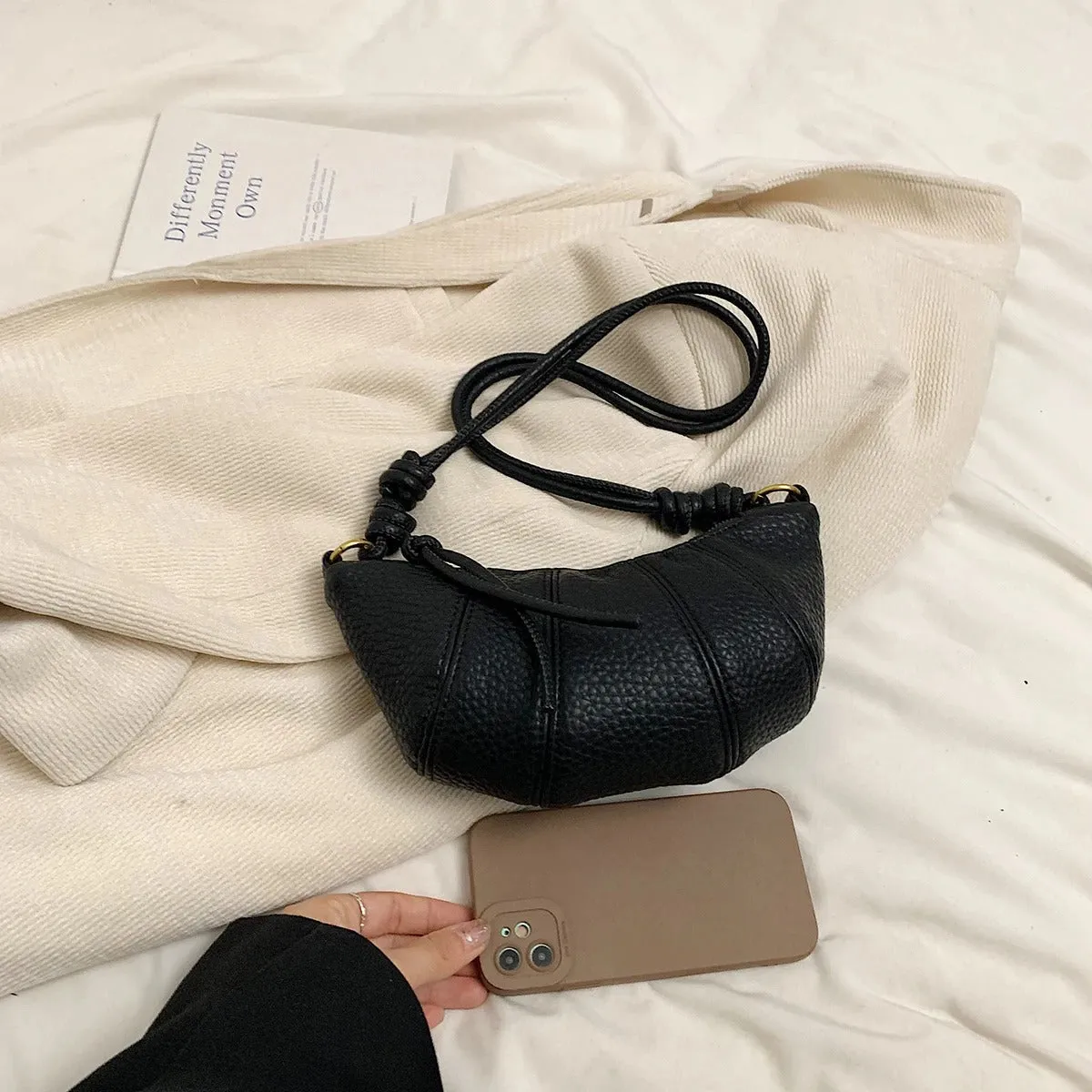 Vegan Leather Croissant Crossbody